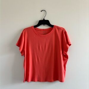 VTG Talbots T Shirt Orange Pima Cotton Short Sleeve Crop Women XL Preppy 90s USA